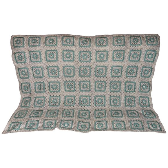 Handmade Hand Crafted Granny Square Thick Reversible Lap Throw Blanket 47 X 36 - Picture 4 of 7